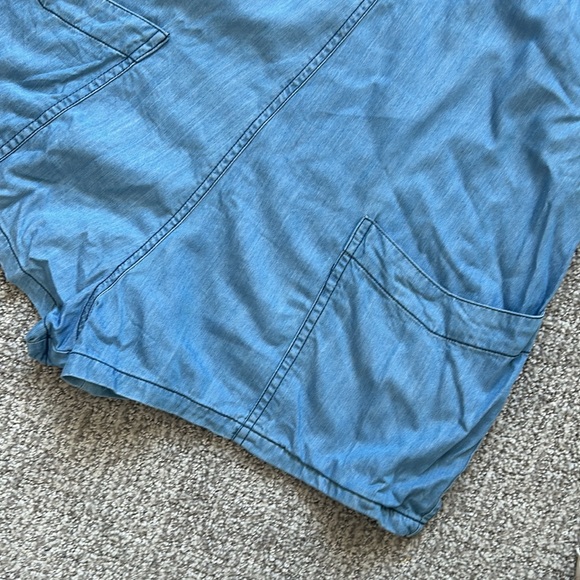 Mock Denim Blue Overall-Style Romper (50% Tencel 50% Bamboo) - Picture 3 of 5
